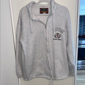 Beverly Hills Rodeo Drive Gray Zip-Up Hoodie Vintage | XL